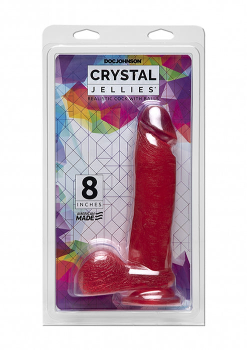 Crystal Jellies Dildo 20 cm-Doc Johnson - Crystal Jellies-Roze-SoloDuo