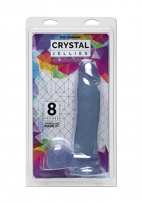 Realistische Dildo met Ballen 20 cm-Doc Johnson - Crystal Jellies-Transparant-SoloDuo