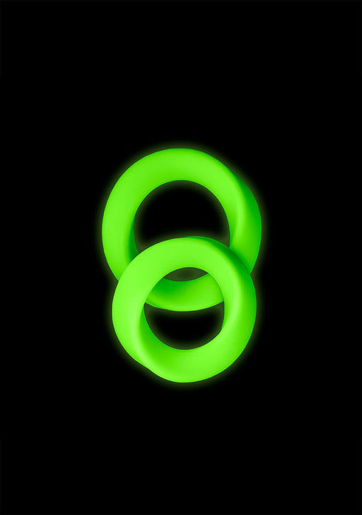 2 stuks Cock Ring Set Glow in the Dark Neon Groen-Ouch! Glow in the Dark-Neon groen-SoloDuo