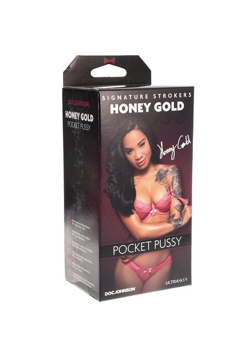 vagina masturbator - Honey Gold-Doc Johnson - Signature Strokers-Caramel-SoloDuo