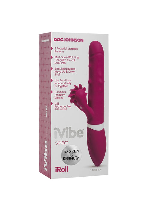 iRoll - Rabbit Vibrator-Doc Johnson - iVibe Select-Roze-SoloDuo
