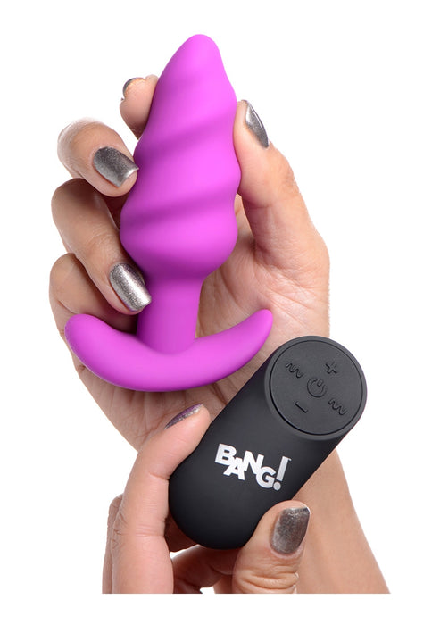 Vibrating Silicone Swirl Butt Plug with Remote Control