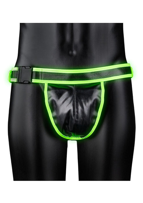 Buckle Jock Strap Neon Groen/Zwart-Ouch! Glow in the Dark-Zwart met neon groen-S/M-SoloDuo