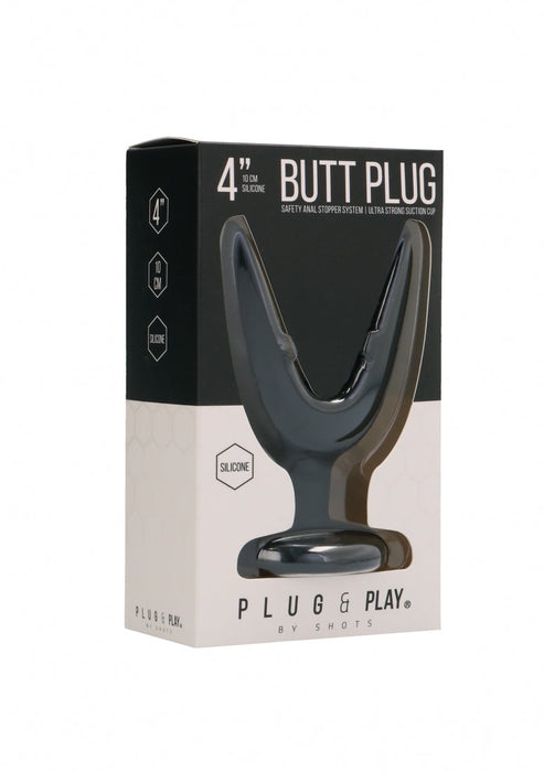 Butt Plug - Split #1 - 10 cm (4 inch)-Plug & Play-Zwart-SoloDuo