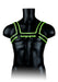 Chest Bulldog Harnas Neon Groen/Zwart-Ouch! Glow in the Dark-Zwart met neon groen-S/M-SoloDuo