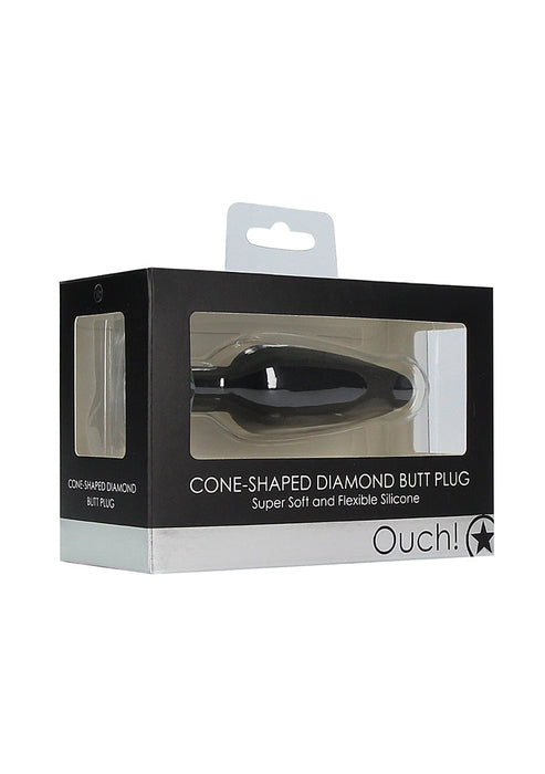 Cone-Shaped Diamond Butt Plug-Ouch!-Zwart-SoloDuo