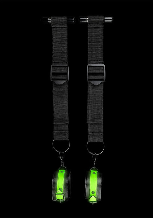 Deur Restraint Set Glow in the Dark Neon Groen/Zwart-Ouch! Glow in the Dark-Zwart met neon groen-SoloDuo