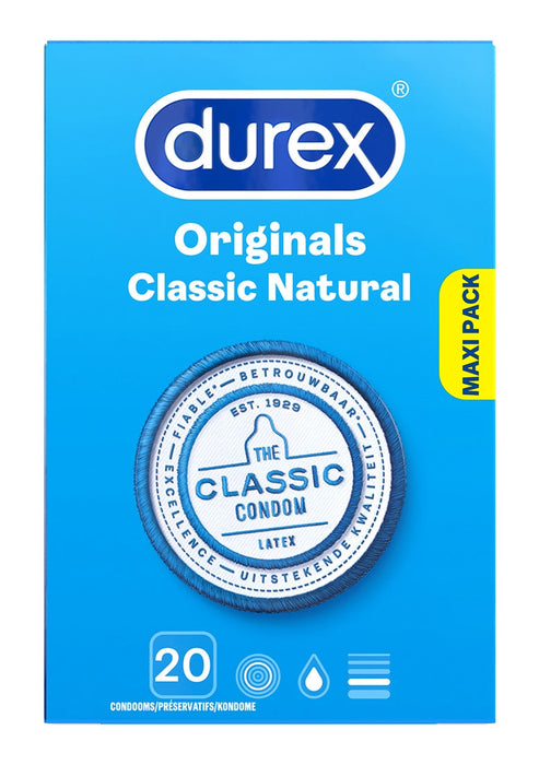Durex Originals Classic Natural Condooms 20 Stuks-Durex-20-SoloDuo