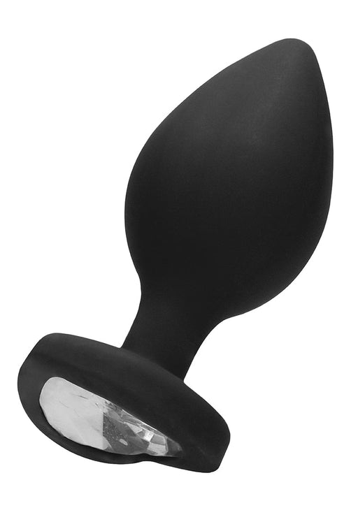 Extra Grote Diamanten Hart Buttplug-Ouch!-Zwart-Extra Large-SoloDuo
