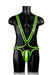 Full Body Harnas Voor Hem Neon Groen/Zwart-Ouch! Glow in the Dark-Zwart met neon groen-S/M-SoloDuo