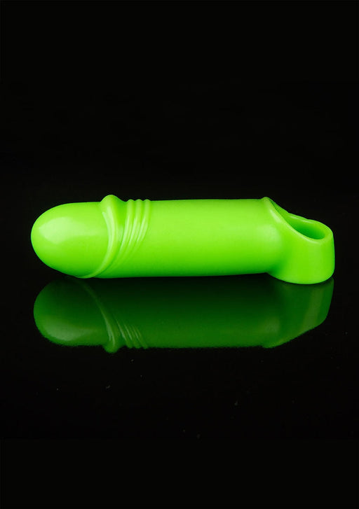 Gladde en Dikke Penis Sleeve Rekbaar Neon Groen-Ouch! Glow in the Dark-Neon groen-SoloDuo