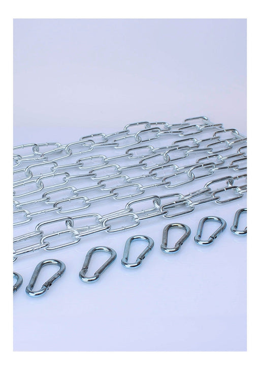 KIT 4 X 120 cm large link chain + 8 carabiners-Mr. Sling-Staal-SoloDuo