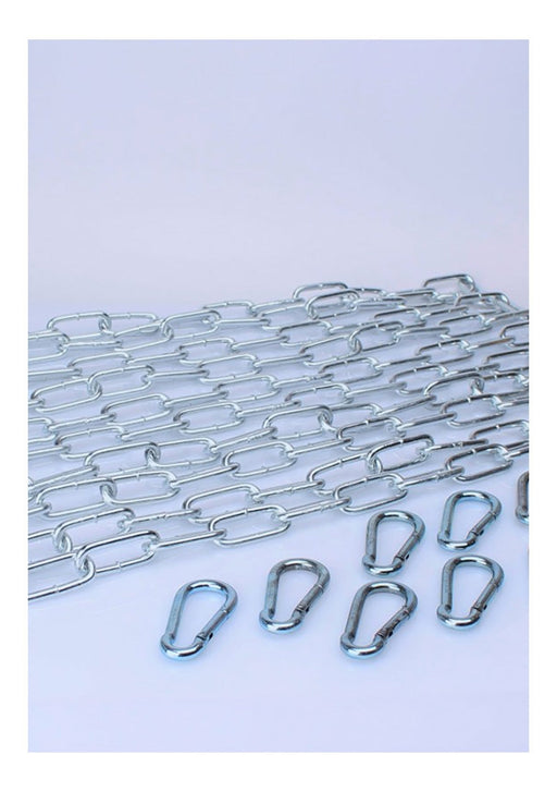 KIT 5 X 120 cm large link chain + 10 carabiners-Mr. Sling-Staal-SoloDuo