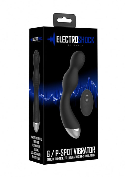 Op Afstand Bediende E-Stim & Vibrerende G/P-Spot Vibrator-ElectroShock-Zwart-SoloDuo