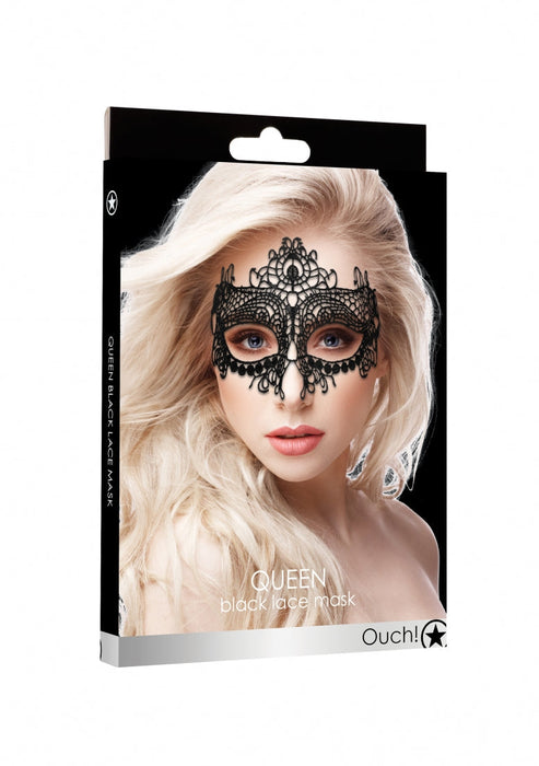 Queen Black Lace Masker-Ouch!-Zwart-SoloDuo