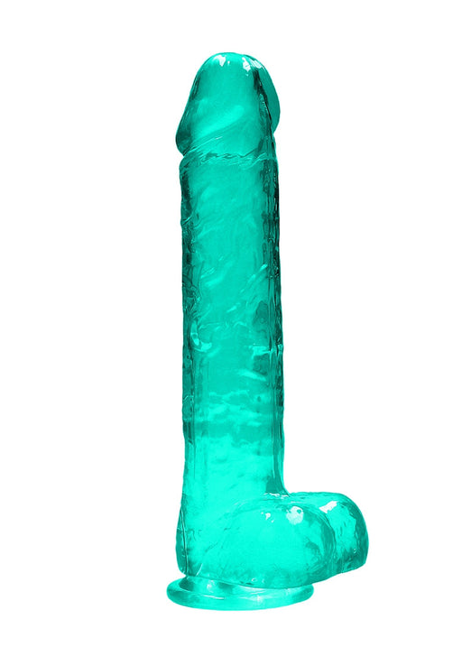 Realistiche Dildo met balzak - 23 cm-RealRock-turquoise-SoloDuo