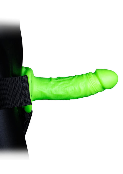 Realistiche Strap-on Harnas Neon Groen/Zwart-Ouch! Glow in the Dark-Zwart met neon groen-SoloDuo