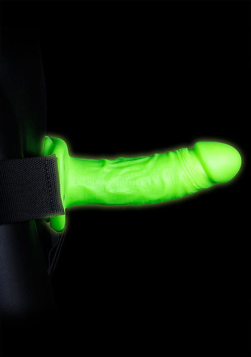 Realistiche Strap-on Harnas Neon Groen/Zwart-Ouch! Glow in the Dark-Zwart met neon groen-SoloDuo