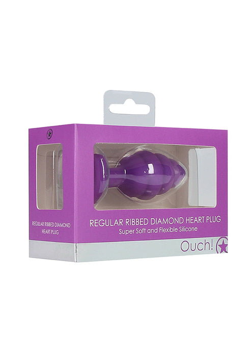 Regular Geribbelde Diamond Heart Plug-Ouch!-SoloDuo