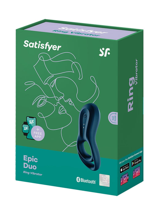 Satisfyer Epic Duo Ring Vibrator-Satisfyer-Blauw-SoloDuo