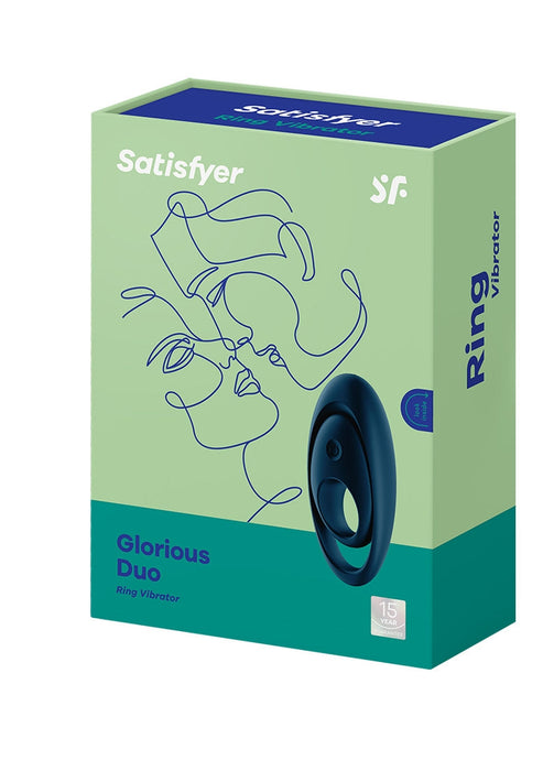Satisfyer Glorious Duo Ring Vibrator-Satisfyer-Blauw-SoloDuo