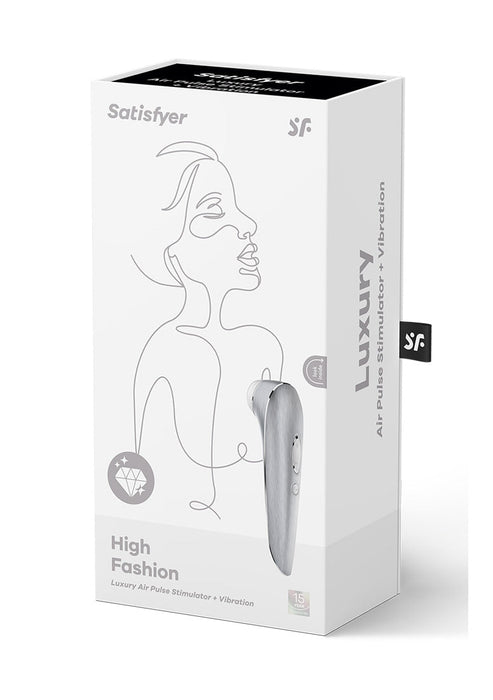 Satisfyer High Fashion Luchtdruk Stimulator + Vibratie-Satisfyer-Zilver-SoloDuo