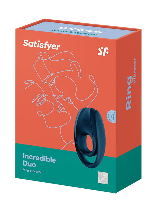 Satisfyer Incredible Duo Ring Vibrator-Satisfyer-Blauw-SoloDuo
