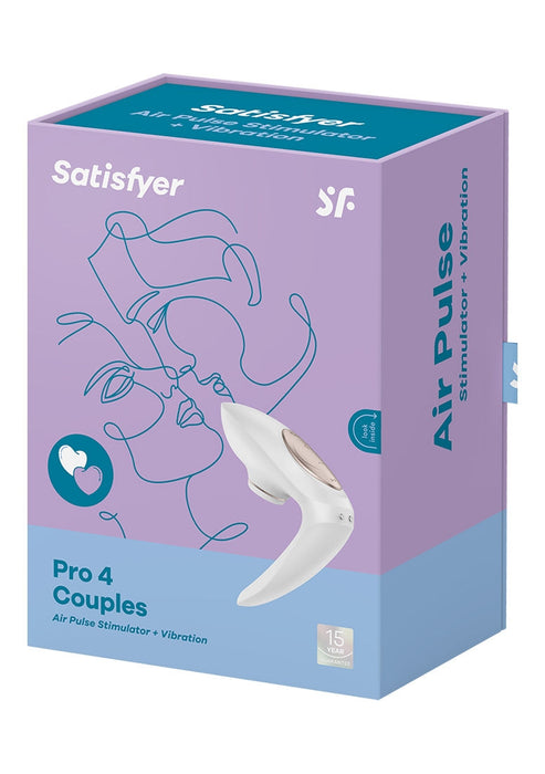 Satisfyer Pro 4 couples Luchtdruk Stimulator + Vibratie-Satisfyer-Wit-SoloDuo