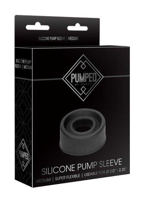 Siliconen Pomp Sleeve - Medium-Pumped-Zwart-SoloDuo