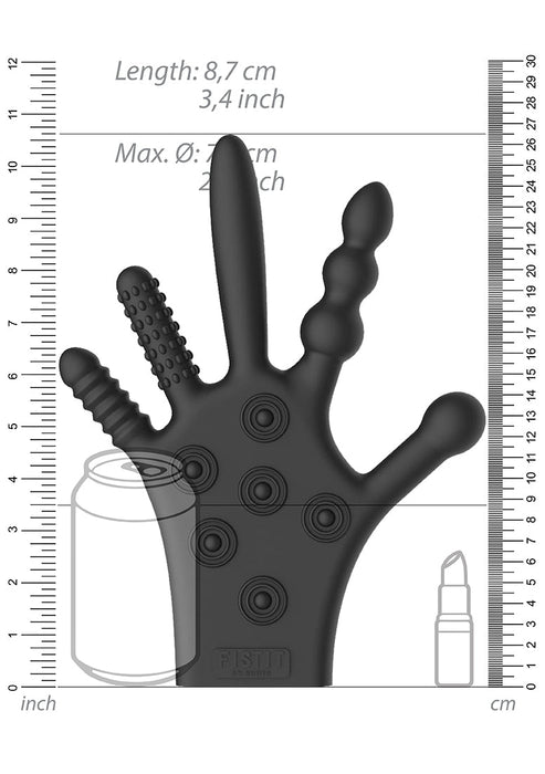 Siliconen Stimulatie Handschoen-Fist It-Zwart-SoloDuo