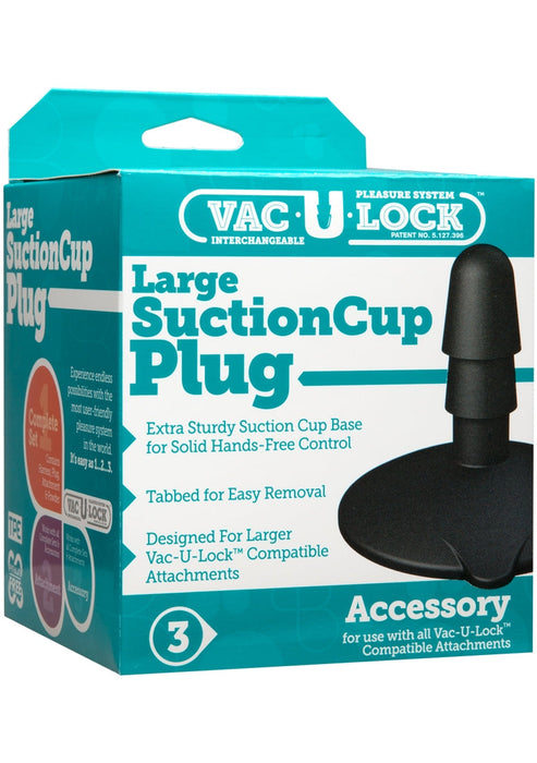 Suction Cup Plug Groot-Doc Johnson - Vac-U-Lock-Zwart-SoloDuo