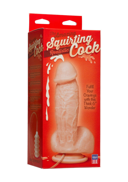 The Amazing Squirting Realistic Cock-Doc Johnson - Realistic Cocks-Beige-SoloDuo