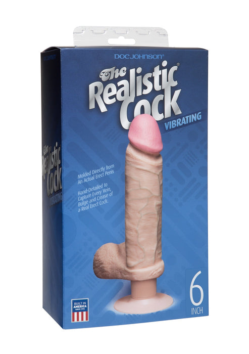 The Realistic Cock MS Vibrerend 16 cm - Zuignap-Doc Johnson - Realistic Cocks-Beige-SoloDuo