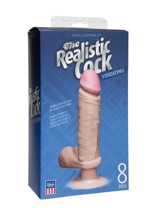 The Realistic Cock MS Vibrerend 20 cm - Zuignap-Doc Johnson - Realistic Cocks-Beige-SoloDuo