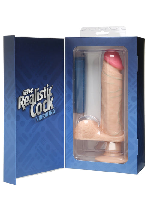 The Realistic Cock MS Vibrerend 20 cm - Zuignap-Doc Johnson - Realistic Cocks-Beige-SoloDuo