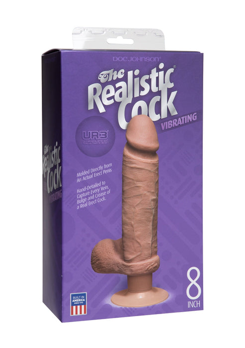 The Realistic Cock UR3 Vibrerend 20 cm - Zuignap-Doc Johnson - Realistic Cocks-Bruin-SoloDuo