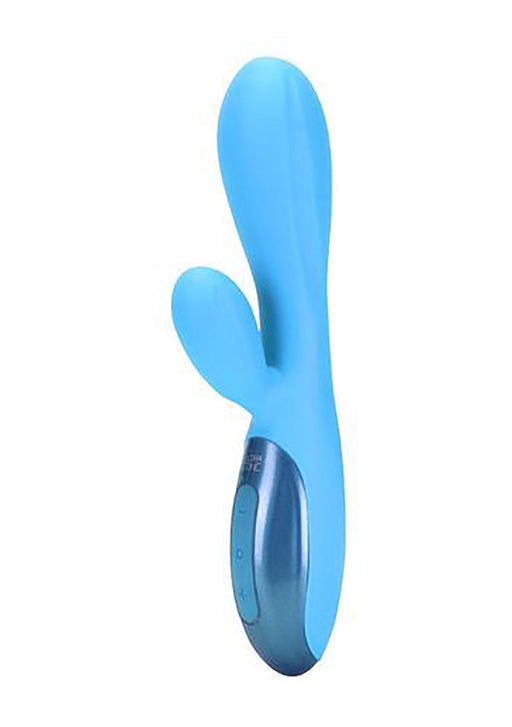 UltraZone Excite 6x Rabbit Style Silicone Vibe-Topco-Blauw-SoloDuo