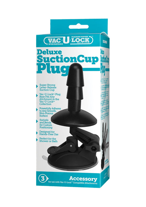 VAC U LOCK SUCTION CUP PLUG ACCESSORIES-Doc Johnson - Vac-U-Lock-Zwart-SoloDuo