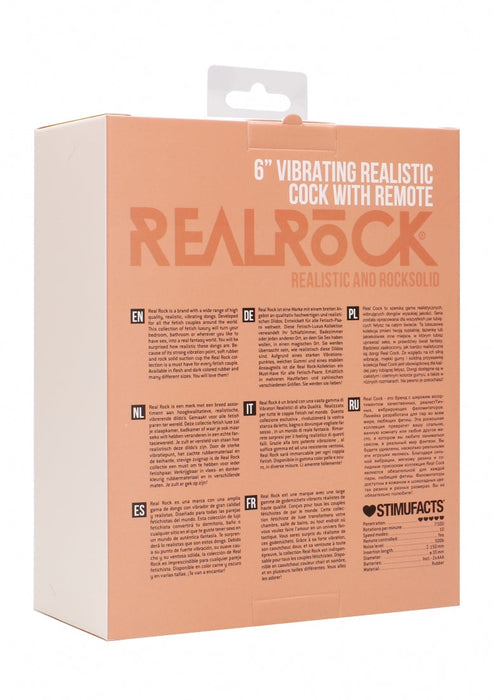Vibrerende Realistische Dildo 15 cm (6 inch) Met Afstandbediening-RealRock-SoloDuo
