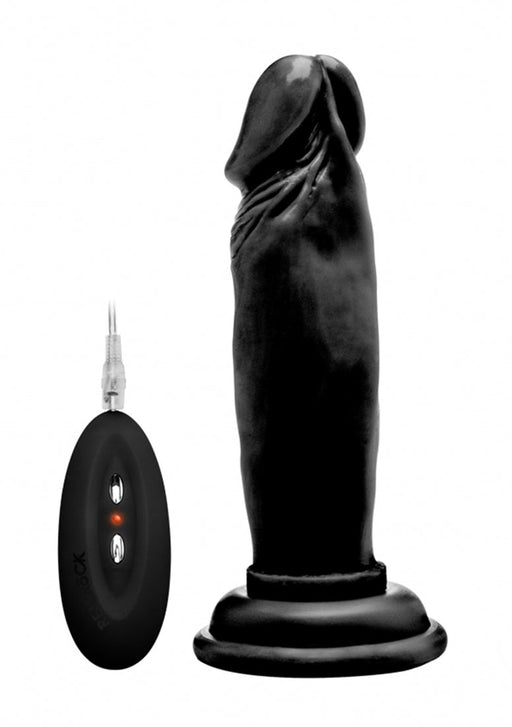 Vibrerende Realistische Dildo 15 cm (6 inch) Met Afstandbediening-RealRock-Zwart-SoloDuo